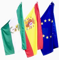 Comprar Bandera de Andalucía con escudo para exterior